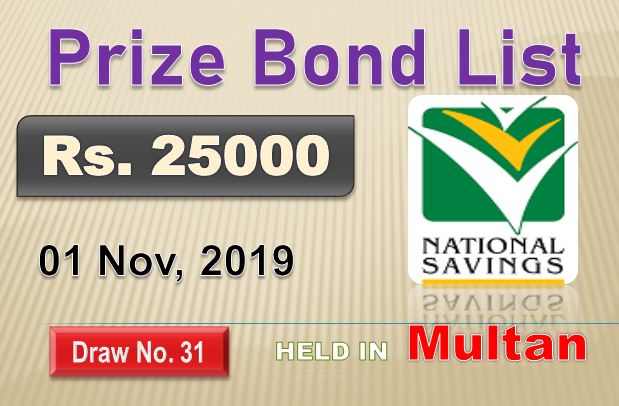 25000 prize bond list 1 nov 2019