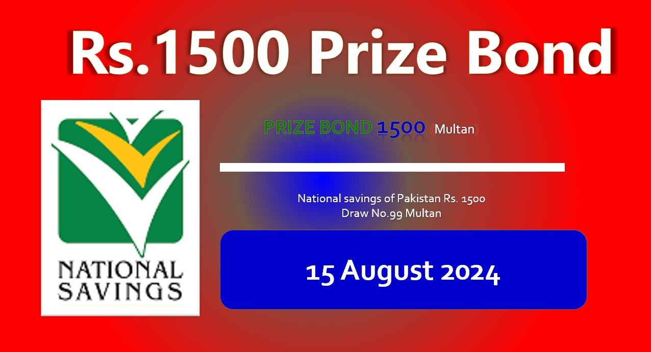 Rs. 1500 Prize bond Multan 15 August 2024