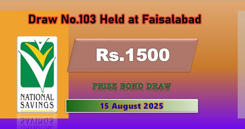 Rs1500 prize bond draw in FSD online updates 15 August 2025