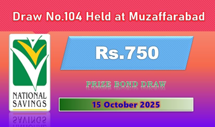 Rs. 750 Prize bond Muzaffarabad 15 October 2025