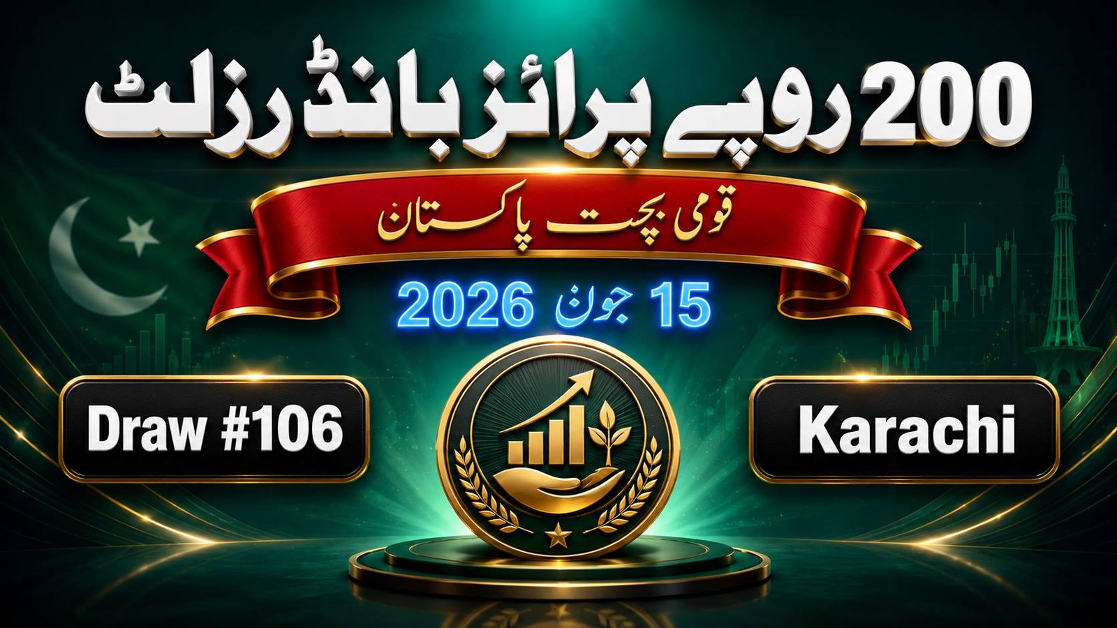 Rs. 200 Prize Bond Karachi Draw #106 Result 15 June 2026